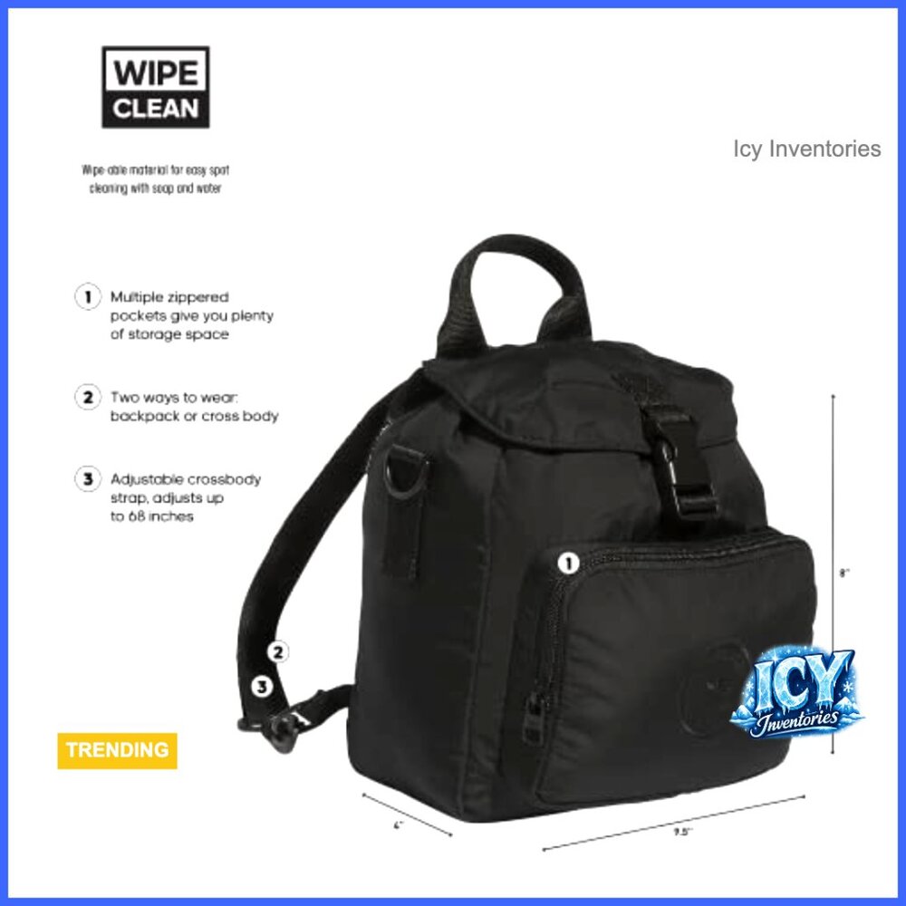 Polyester Mini Backpack With Adjustable Crossbody… - image 2